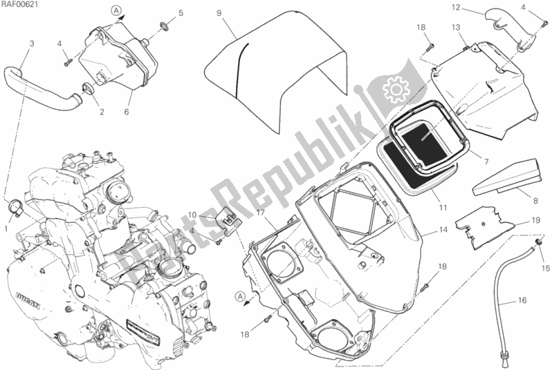 All parts for the Intake of the Ducati Multistrada 1260 Enduro 2020